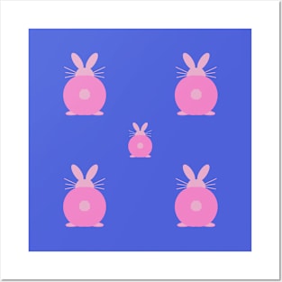 Small pink Bunny pattern Posters and Art